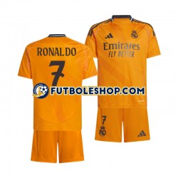 Segunda Equipación del Real Madrid Cristiano Ronaldo 7 2024-2025 Manga Corta para Niño (Camiseta y pantalón)