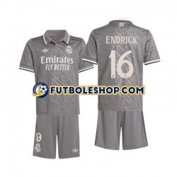 Tercera Equipación del Real Madrid Endrick 16 2024-2025 Manga Corta para Niño (Camiseta y pantalón)