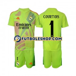 Cuarta Equipación del Real Madrid Portero COURTOIS 1 2024-2025 Manga Corta para Niño (Camiseta y pantalón)