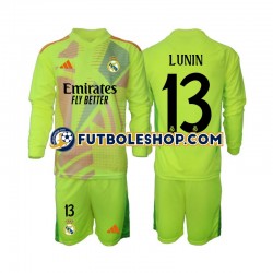 Cuarta Equipación del Real Madrid Portero Lunin 13 2024-2025 ML para Niño (Camiseta y pantalón)