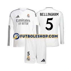 Primera Equipación del Real Madrid Jude Bellingham 5 2024-2025 ML para Niño (Camiseta y pantalón)