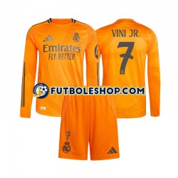 Segunda Equipación del Real Madrid Vinicius Junior 7 2024-2025 ML para Niño (Camiseta y pantalón)