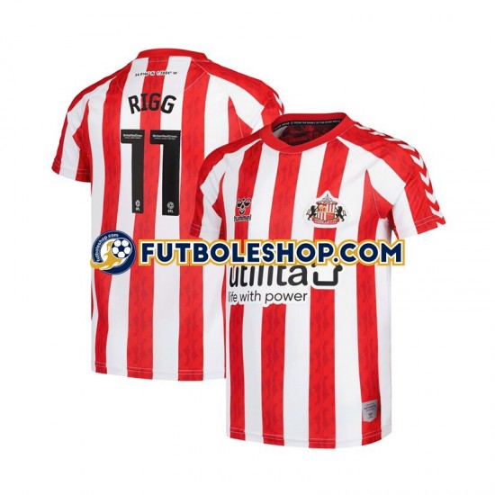 Primera Equipación del Sunderland Chris Rigg 11 2024-2025 Manga Corta para Hombre Primera Equipación del Sunderland Chris Rigg 11 2024-2025 Manga Corta para Hombre